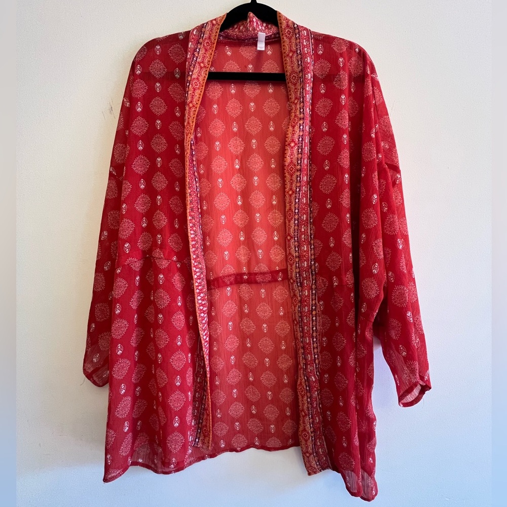 Xhilaration Vibrant Red Kimono